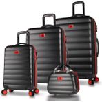 My Valice Colors Siyah ABS Kabin Orta Büyük ve Makyaj Boy 4'lü Travel Valiz Seti