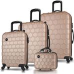 My Valice Honey Gold ABS Kabin Orta Büyük ve Makyaj Boy 4'lü Travel Valiz Seti