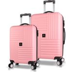 My Valice Puzzle Abs 2'li Valiz Seti (Kabin ve Orta) Pembe