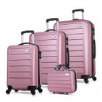 My Valice Ruby Abs Kabin Orta Büyük ve Makyaj Boy 4'lü Travel Valiz Seti (Rose)