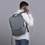 My Valice Smart Bag Active Usb Şarj Girişli Slim Gri Notebook Sırt Çantası