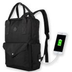 My Valice Smart Bag Post Usb Şarj Girişli Laptop Bölmeli Notebook Sırt Çantası Siyah