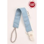 My Vera Indigo Mavi - Plastik Klipsli Pamuklu Emzik Askısı - Emzik Zinciri - Emzik Tutacağı