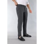 MY VİNTAGE Koyu Gri Erkek Slim Fit Likralı Bilek Boy Italyan Kesim Kumaş Pantolon