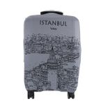 (My#80 Galata Karakalem) VALİZ İÇİN KILIF (Gri)