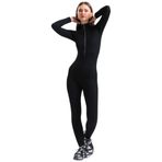 MYA Kadın Uzun Kollu Fermuarlı Fitilli Toparlayıcı Tulum Tayt, Siyah Spor Tulum, Yoga Pilates Spor Tulum (S)