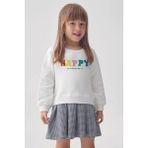 Myada Happy Even On Cloudy Days Sweatshirt Ekose Kareli Etek Takım 22901 - 9 - 10 Yaş - Siyah