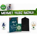 MYBEDESTEN Allah ile Konuşturan Namaz İmzalı Set Modern Kadife Seccade Namaz Tesbihatı Başlangıç - Yeşil