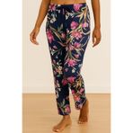 MyBen Kadın Lacivert Çiçek Desenli Tek Alt Pijama