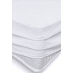 Mycey Çift Kişilik 220 x 200 + 30 cm Pamuklu Fitted Sıvı Geçirmez Alez - 200 x 220 cm - Beyaz