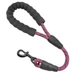 Mycicy Kısa köpek tasması – 18 inç (1,2 cm x 45 cm (1/2 inç) güçlü naylon ip, yürümeyi çalıştıran, orta boy köpekler için (1,2 cm x 45 cm, pembe)