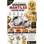 Mycl 2'li Mantı Kalıbı Seti | Mantı Yapma Aparatı | Hamur Katlama ve Kesme Aparatı | Ravioli Kalıbı | Pratik Mutfak Gereci
