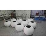 Mydecorza Fiberglas Bahçe Dekorasyonu Küre Model Vazo Saksı Renkleri: Beyaz/gri/turuncu - 40 cm x 40 cm