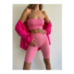 mydukkan.co Fitilli Biker Tayt Pudra Pembe