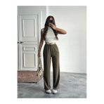 mydukkan.co My Palazzo Kumaş Pantolon Haki Yeşil