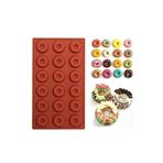 Myebi Donut Silikon Kek Kalıbı 18'li Mini Boy (Durumuna Göre Renklerde Farklilik Olabilir), Açık Kahverengi