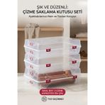 Myend Şeffaf Çizme Saklama Kutusu 61x37x14 cm - Kilitli Kapaklı Ayakkabı Düzenleyici Organizer