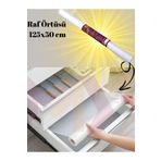 Myend Şeffaf Kaydırmaz Raf Örtüsü, Çekmece Tezgah Dolap İçi Raf Buzdolabı Örtüsü 125x50 cm