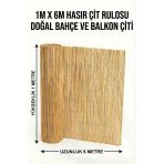 Myfamily 1M X 6M Doğal Hasır Çit Rulosu - Bahçe Ve Balkon Dekoratif Kamış Hasır Gizleme Çiti