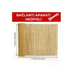 Myfamily Doğal Hasır Bahçe Çiti 1X3 Metre - Dekoratif Bambu Kamış Panel - Balkon Çit Hasırı + Bağlantı