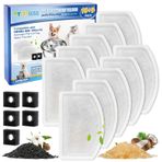 MyfatBOSS Cat Su Çeşmesi Filtresi - ORSDA D60 10 oz/3L Otomatik Pet Kedi Çeşmesi ile Uyumlu 10'lu Paket Yedek Filtre