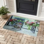 Myfloor Bisikler ve Çiçekler Baskılı Kaliteli Kauçuk Kapı Önü Paspası