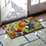 Myfloor Çiçek Yağlı Boya Desenli Kauçuk Kapı Önü Paspası