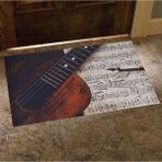 Myfloor Gitar ve Notalar Desenli Kauçuk Kapı Önü Paspası