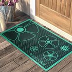 Myfloor Welcome Yazılı Çiçek Desenli Kauçuk Kapı Önü Paspası