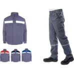 Myform Kışlık Iş Takımı Çok Cepli Iç Yapısı Polarlı Reflektörlü Iş Montu ve 7/7 Iş Pantolonu Gri Renk Yüzde Yüz Pamuk 3117-2958 - 2XL