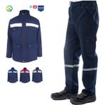 Myform Kışlık Iş Takımı Çok Cepli Reflektörlü Mont 4111 ve 7/7 Iş Pantolonu 2958 Lacivert Renk Yüzde Yüz Pamuk - XL
