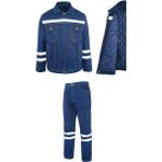Myform Kot Iş Takımı Reflektörlü Pantolon ve Reflektörlü Iş Montu Kapitoneli Kışlık Myform Marka 3110-2136 - Mavi - 2XL