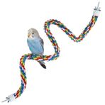 Mygeromon Papağanlar, Papağanlar, Papağanlar, Papağanlar, Muhabbet Kuşları için Kuş Halatı Tüneği Oyuncak (80 cm Metal somun)