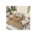 Mygusi Hayal Balkon, Bahçe, Cafe, Metal Kanepe Koltuk Takımı , Bahçe Mobilyası, 60x90 Masalı - 211 Krem