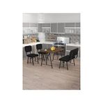 Mygusi Hayat 70 X 110 Amalfi Mutfak Masası, Mutfak Masası Takımı, Yemek Masası, 2 Sandalye 1 Bench - Siyah