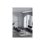 Mygusi Hayat 70 X 110 Cm Sabit Bendir Mutfak Masası, Mutfak Masası Takımı, Yemek Masası, 4 Antrasit Sandalye