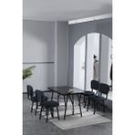 Mygusi Hayat 70 X 110 Cm Sabit Bendir Mutfak Masası, Mutfak Masası Takımı, Yemek Masası, 4 Lacivert Sandalye