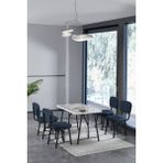 Mygusi Hayat 70 x 110 cm Sabit Efes Mutfak Masası, Mutfak Masası Takımı, Yemek Masası, 4 Lacivert Sandalye - 70x110
