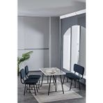 Mygusi Hayat 70 X 110 Efes Mutfak Masası, Mutfak Masası Takımı, Yemek Masası, 2 Sandalye 1 Bench - Lacivert