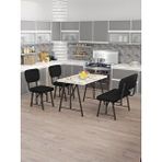 Mygusi Hayat 70 X 110 Efes Mutfak Masası, Mutfak Masası Takımı, Yemek Masası, 2 Sandalye 1 Bench - Siyah