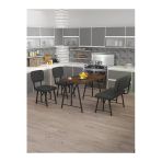 Mygusi Hayat 70X110 Amalfi Mutfak Masası, Mutfak Masası Takımı, Yemek Masası, 2 Sandalye 1 Bench - Antrasit