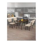Mygusi Hayat 70x110 Amalfi Mutfak Masası, Mutfak Masası Takımı, Yemek Masası, 2 Sandalye 1 Bench - Krem