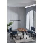 Mygusi Hayat 70x110 Amalfi Mutfak Masası, Mutfak Masası Takımı, Yemek Masası, 2 Sandalye 1 Bench - Lacivert