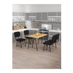 Mygusi Hayat 70x110 Atlantik Mutfak Masası, Mutfak Masası Takımı, Yemek Masası, 2 Sandalye 1 Bench - Siyah