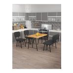 Mygusi Hayat 70x110 Atlantik, Mutfak Masası Takımı, Yemek Masası, 2 Sandalye 1 Bench - Antrasit