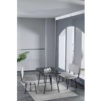 Mygusi Hayat 70x110 Bendir Mutfak Masası, Mutfak Masası Takımı, Yemek Masası, 2 Benchli - Açık Gri