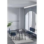 Mygusi Hayat 70x110 Bendir Mutfak Masası, Mutfak Masası Takımı, Yemek Masası, 2 Benchli - Lacivert
