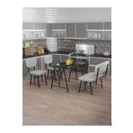 Mygusi Hayat 70x110 Bendir Mutfak Masası, Mutfak Masası Takımı, Yemek Masası, 2 Sandalye 1 Bench - Açık Gri
