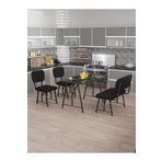 Mygusi Hayat 70x110 Bendir Mutfak Masası, Mutfak Masası Takımı, Yemek Masası, 2 Sandalye 1 Bench - Siyah