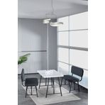 Mygusi Hayat 70x110 Beyaz Mutfak Masası, Mutfak Masası Takımı, Yemek Masası, 2 Benchli - Antrasit